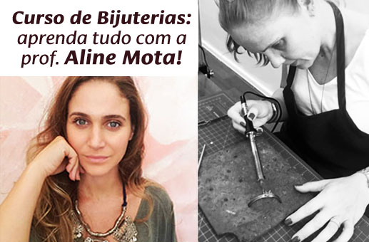 Curso de Bijuterias com Aline Mota do instagram @cursodebijuterias – no atelier dela e também online pra quem tá longe!